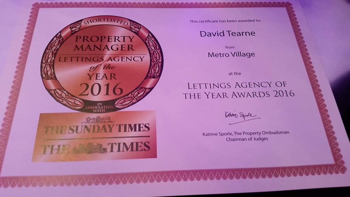 metrovillageltd's tweet image. And our very own David got top 6 too 👊👊 @EAELIVE #LAOTYA16 #property #SE16 #EstateAgent #london #FridayFeeling