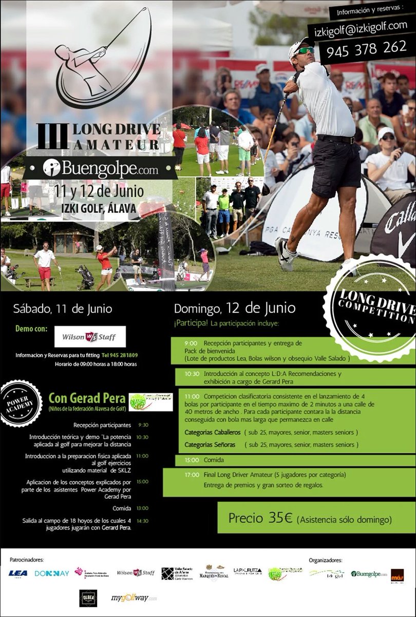 Llega el finde del
III #FestivalLongDrive Amateur a <a href="/Izkigolf/">Izki golf</a> 
con <a href="/GerardPera/">gerard</a>
Ven a la fiesta #LongDrive 💪⛳