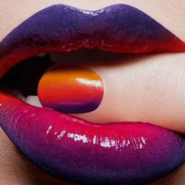 Our Lips Speak louder than words. #lippurse #lipbite #lipcompression #ombre photocredit:weheartit.com