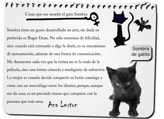 LextonAna's tweet photo. Cosas que me enseñó el gato sombra https://t.co/5bDr7VSWJn #literatura #microcuento #microrelato #letras2016 #leer https://t.co/e66BM73RVo