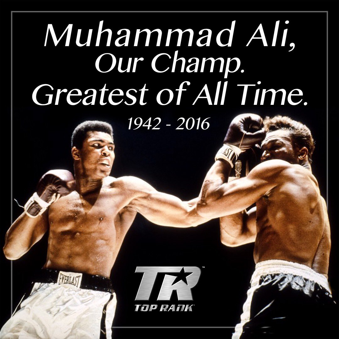 trboxing's tweet photo. As the world celebrates the life of @MuhammadAli, fighters pay tribute➡ https://t.co/JJBQ7j5cBb #AliFuneral https://t.co/4bknZGy7eW