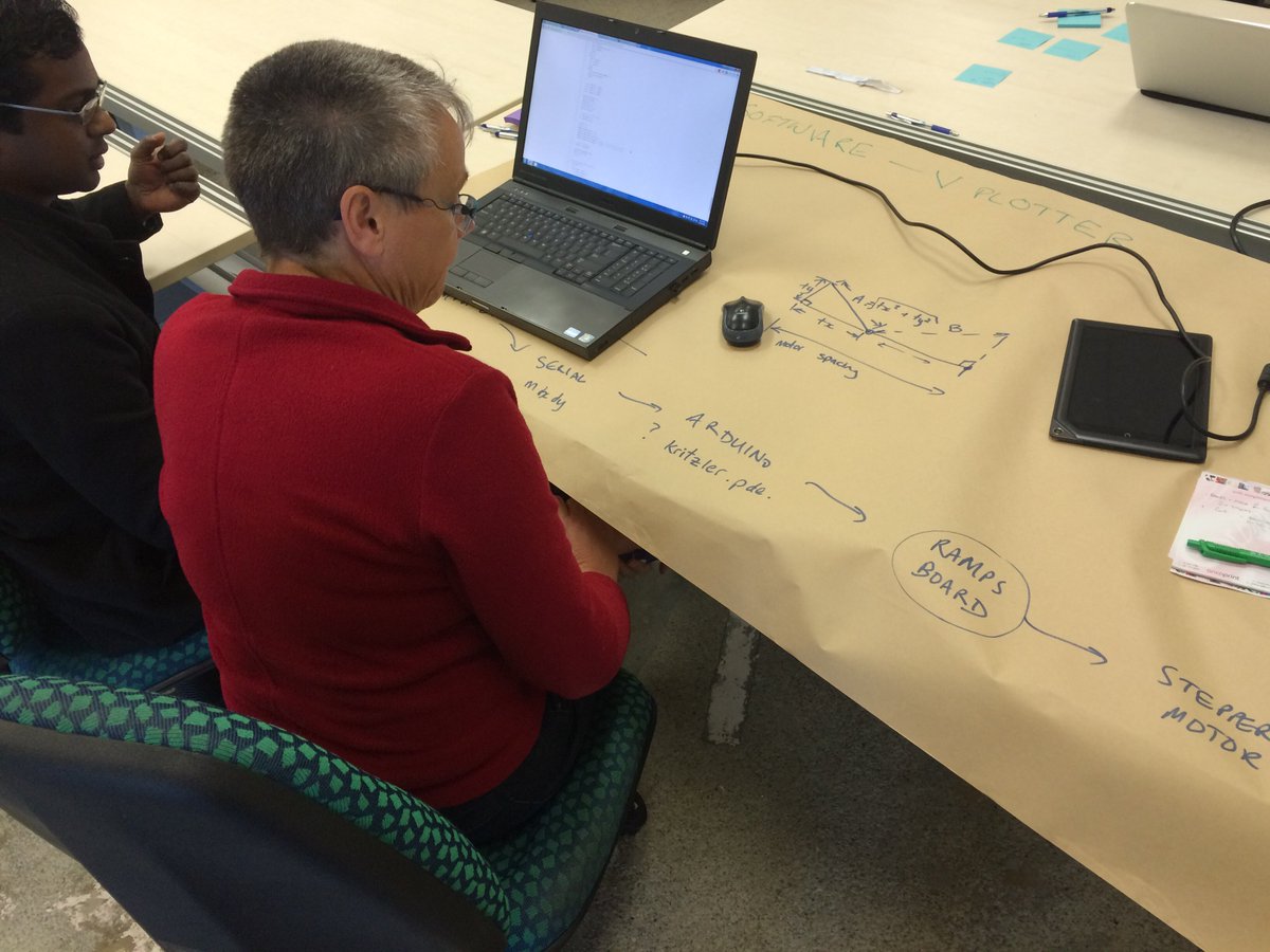CreativeHQ's tweet photo. Software + arduino team working it at #1stassembly hack together #Huttstemm https://t.co/RZOdbjVLdM