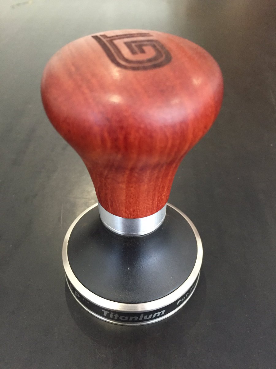 Titanium tamp with timber #biggorilla  handle...thanks <a href="/pullmanespresso/">Pullman</a> for the great WBC tamper