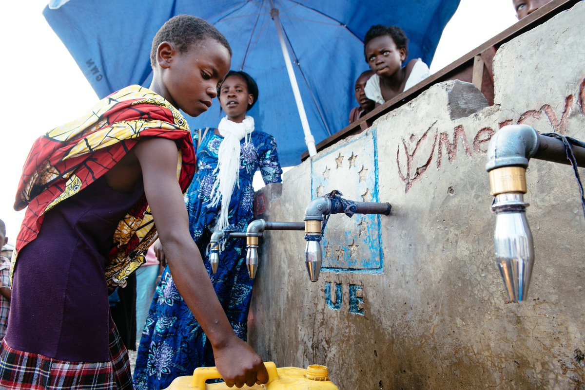 In Goma, #DRC, we're building taps &amp; repairing pipelines to bring #cleanwater to 1.55MM people.
