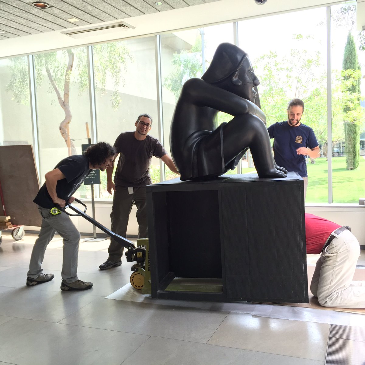 phxart's tweet photo. Moving sculptures, making make #art happen! #museumlife #BehindTheScenes #preparators #movers #installers #phxart https://t.co/ABzXFRotKG