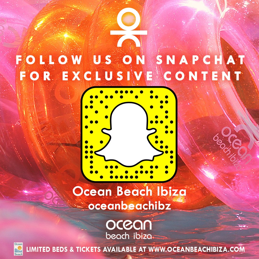 OBeachIbiza's tweet photo. Make sure you are following us over on Snapchat!! Don't miss out on all the LIVE action here at Ocean Beach Ibiza! https://t.co/aYMNGVbu8M