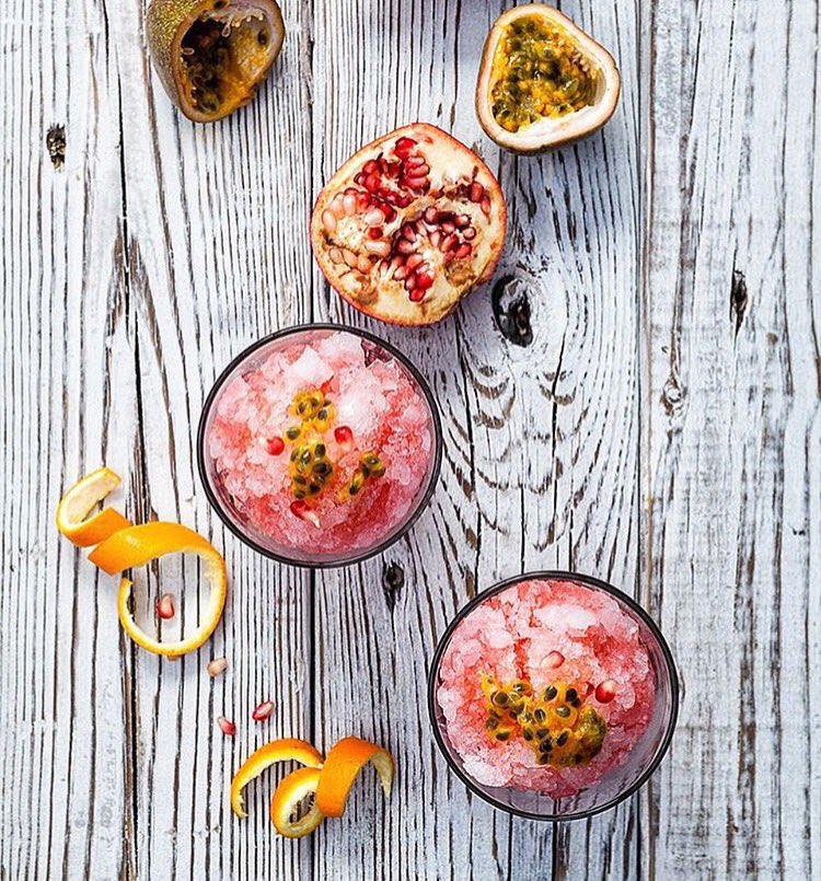 julesaron's tweet photo. 'La Passione' Negroni Granita 
Gin Campari &amp; Rose fortified w/ blood orange passion fruit &amp; pomegranate frozen treat https://t.co/D9Qk8uKXxz