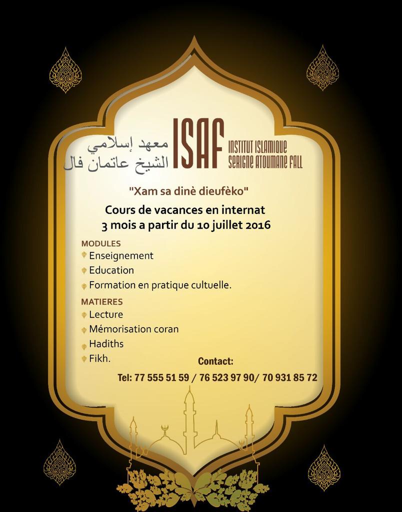 sellyndiaye's tweet photo. #sunudaara
#khamsadiinè
#vacancessprituelles
#ISAAF https://t.co/ncCS2Oaa21