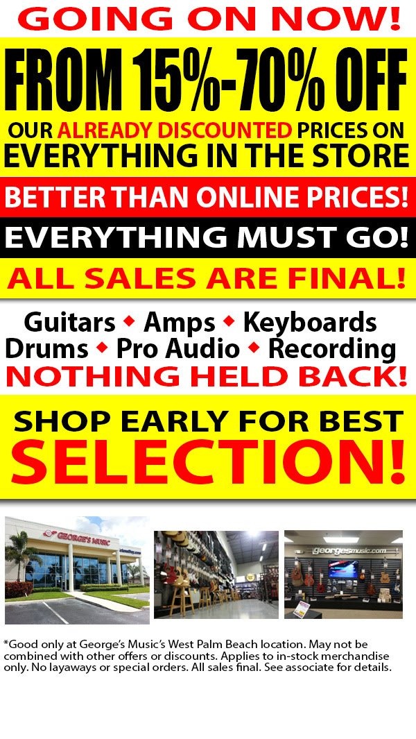 georgesmusicwpb's tweet photo. ON NOW 15% - 70% discount on all items in the store @WestPalmBeaches https://t.co/VpcRATcZIe