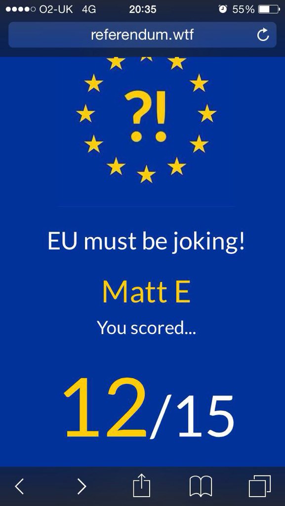 HarrietECook's tweet photo. Tweeting this on behalf of @egerton_matt. Does it still count @referendum_wtf?! #areEUready https://t.co/CrUzwdE2z4