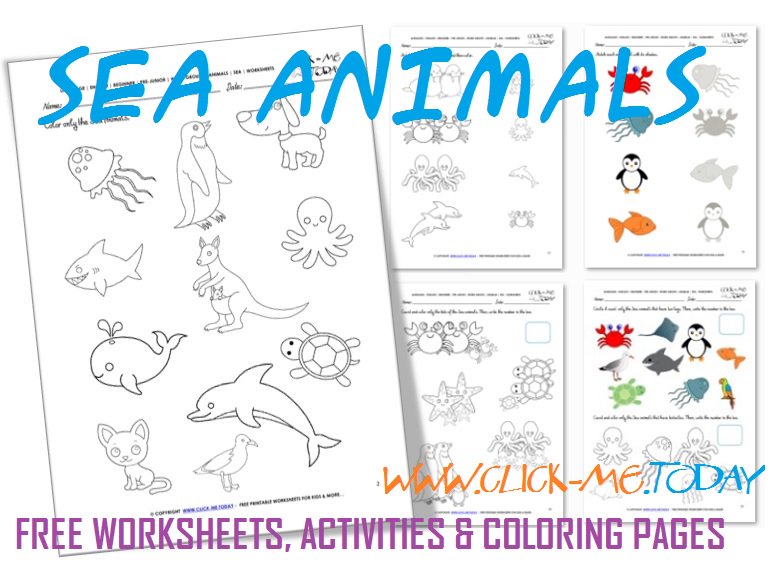 click me today on twitter free printable sea animals worksheets activities preschool kindergarten summer https t co qziu0vwtrm https t co rqb8gxpur9 twitter