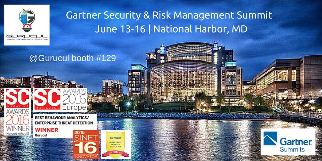Gurucul's tweet image. Visit @Gurucul at #GartnerSEC June 13-16! Award-winning identity based #UserBehaviorAnalytics #UEBA #cybersecurity