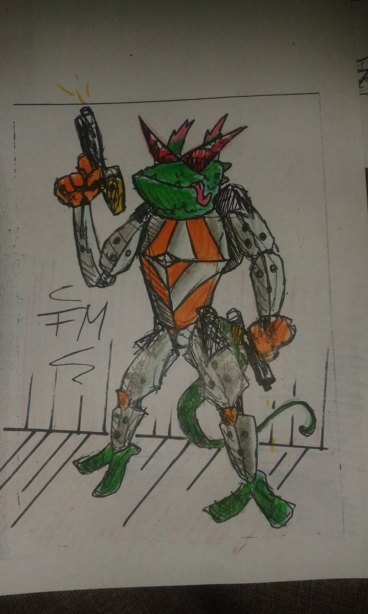 Cool gecko/chameleon guy for the #skylandersartcontest !!! What do you think? 0.0 I think quickshot-class ;)