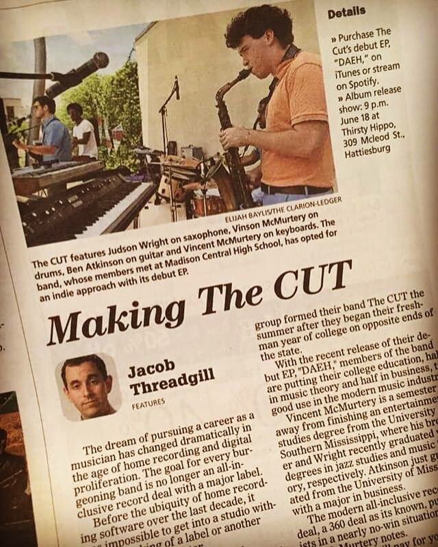 wetheCUT's tweet photo. Pick up a copy of The Clarion Ledger today and catch @JacoboLaSombra article highlighting us and our new EP! https://t.co/k1hTTybhFi