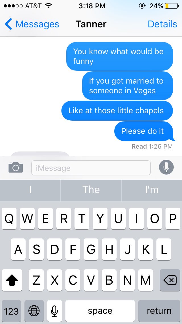 1000 RTs and my roommate will marry someone in Vegas