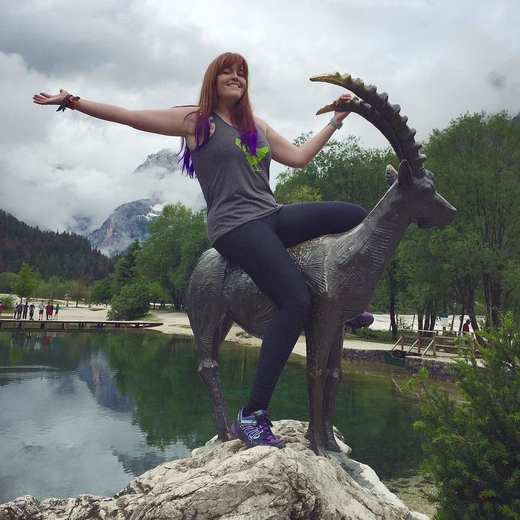 JessiGinFox's tweet photo. Today I rode a mythical metal goat. #Slovenia #goat #goatstatue #mountthatgoat #rideitbaby… https://t.co/nztHUyTtjp https://t.co/7c2NKOmMMo
