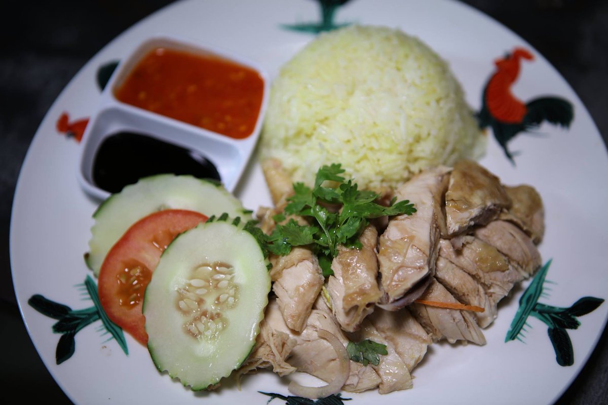 Hainanese Chicken Rice, probably more famous in Malaysia and Singapore than on Hainan Island.