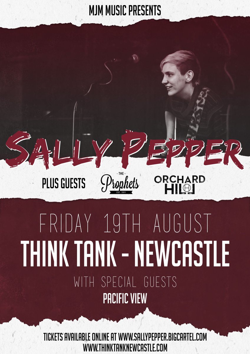 NEWCASTLE. Me + @TheProphetsUK + <a href="/OrchardHill_/">Orchard Hill</a> + <a href="/pacificviewband/">PACIFIC VIEW</a> for £2! Tickets: sallypepper.bigcartel.com