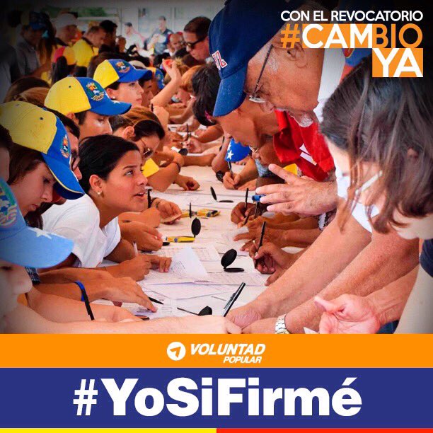 VoluntadPopular's tweet photo. Desde el 20 al 24 de Junio validaremos la voluntad del PUEBLO para lograr este año el #CambioYA #YoSiFirmé https://t.co/7BCBwgFy77