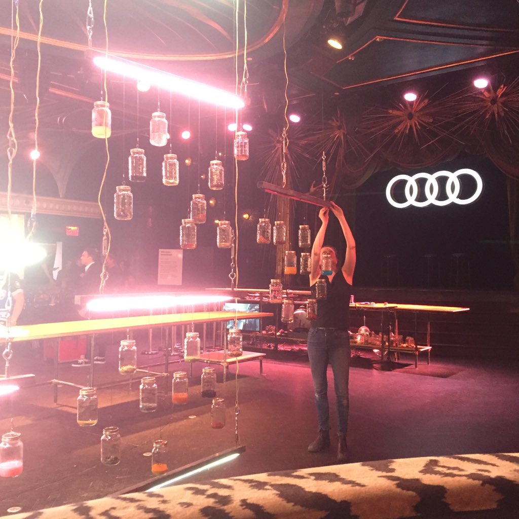 Happening now. <a href="/InTheMouth_/">In the Mouth</a> dinner and #Audi #foodlovestech opening night festivities being prepped.