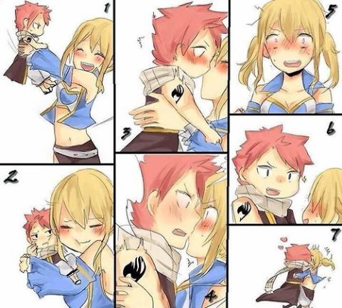 „Awww*gets an idea* Hehe *turns into chibi Natsu and waits for someone to kiss him* 😂😳😉😝