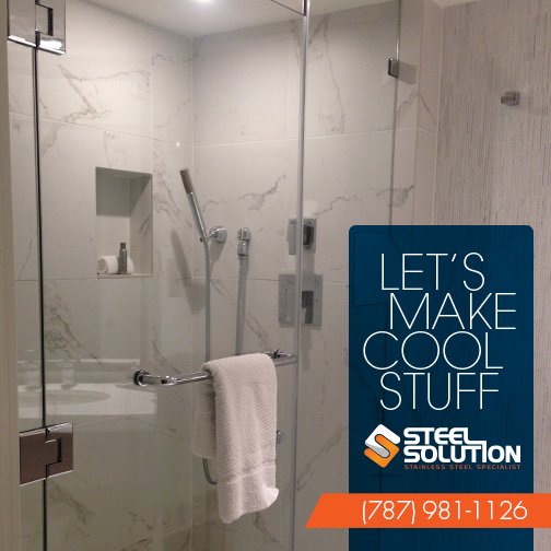 SteelSolutionPR's tweet image. Make your bathroom look great with a glass shower door.  Call us today. 787-981-1126 #SteelSolution
