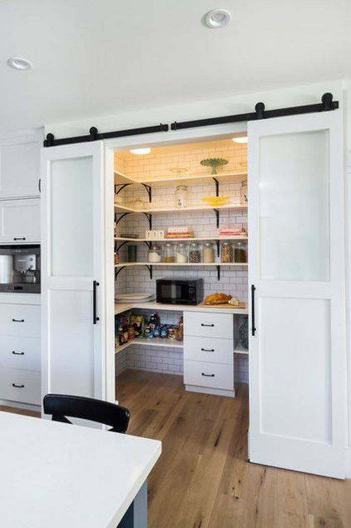 Pathwayevents's tweet photo. What about using this design idea with subway tile and sliding barn doors for your pantry? #PathwayEvents https://t.co/k3pSsGE3sX