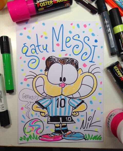 Nikgaturro's tweet photo. #CA2016 Quién quiere el Gaturro Messi ??? El dibujo cábala para salir campeones de la CopaAmérica 😄😄⚽️⚽️⚽️✔️ https://t.co/uAXeX03yhd