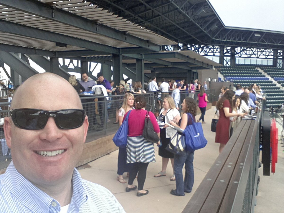 ScottDFerrin's tweet photo. @MileHighSHRM great #WorkItYP event at #Rockies #ilovecoorsfield space. Rooftop reception! #SHRM https://t.co/W1NdTYug5i