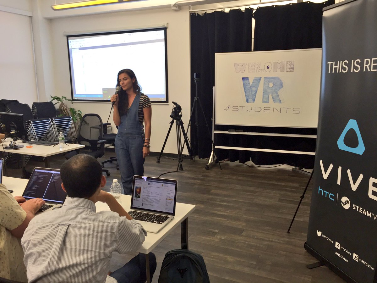 UploadVR's tweet image. Kicking off our VR Developer Weekend Workshop in NYC with an intro from Sophia of @allthingsvr! 
#VRWorkshop #VR