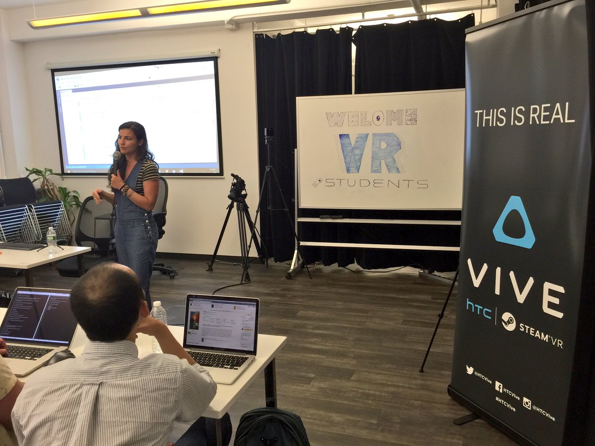 UploadVR's tweet image. Kicking off our VR Developer Weekend Workshop in NYC with an intro from Sophia of @allthingsvr! 
#VRWorkshop #VR