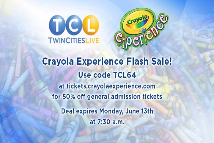Go to the Crayola Experience for $12.49 a person! But hurry, this deal is gone Monday morning!