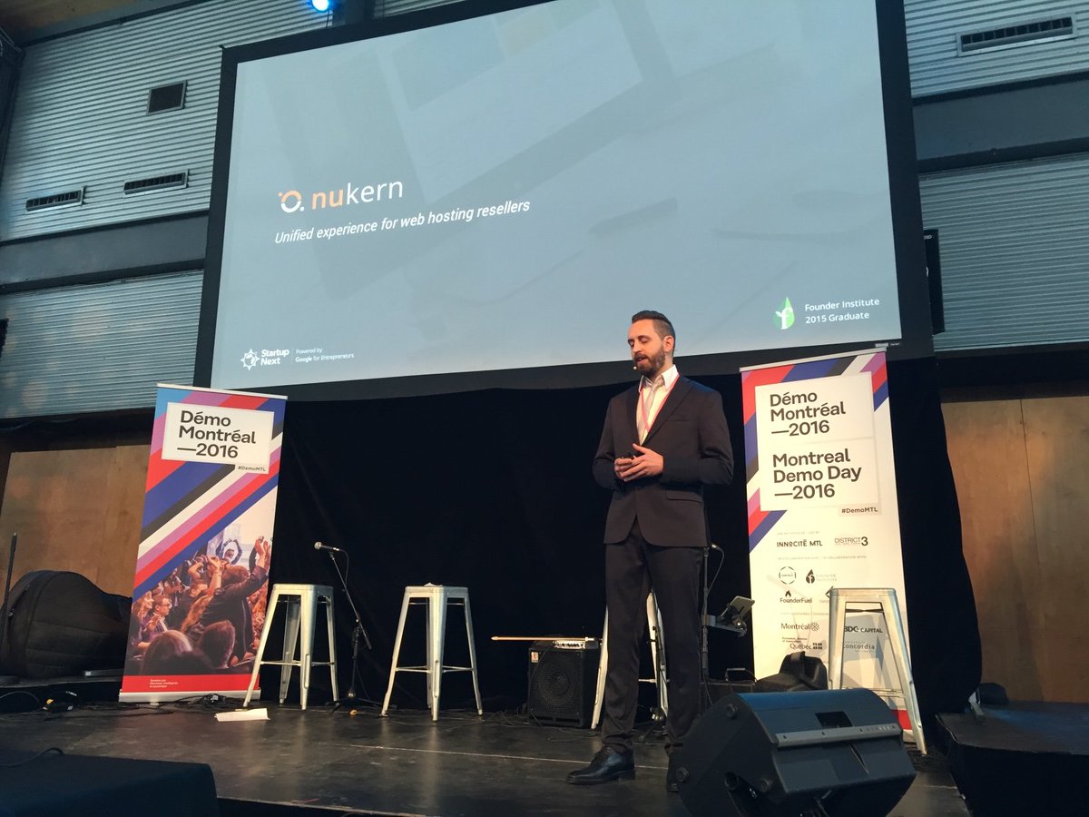 MontrealFI's tweet photo. #FounderInstitute @NUKERNinc at #DemoMTL #DemoDay #Montreal 2016 #FIworldwide | #cdnintech #Canada #SiliconValley https://t.co/6UsOl8zCBa