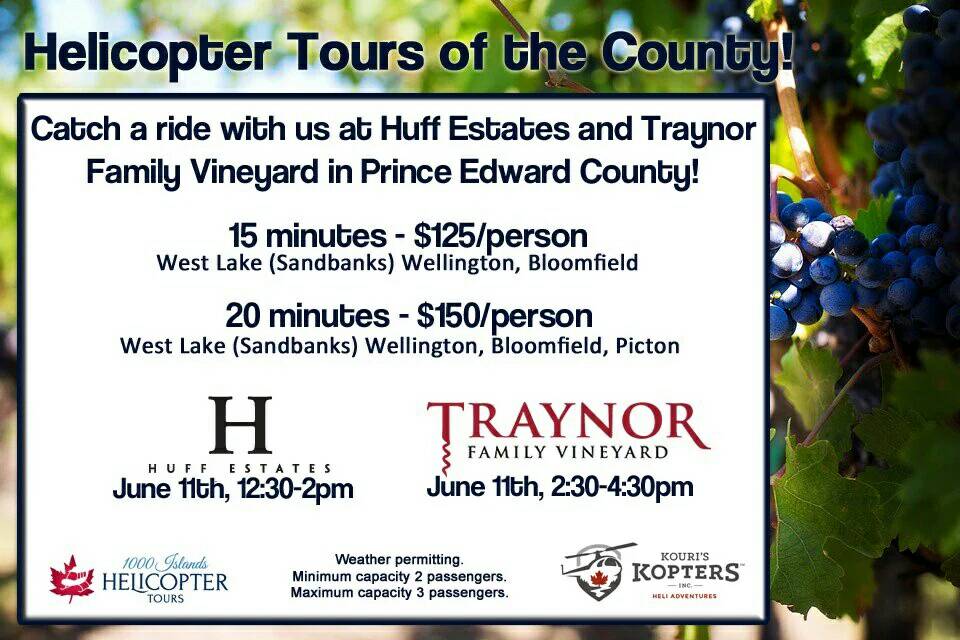 TraynorVineyard's tweet image. Excited About the Heli Tours Tomorrow At The Winery. Drop In To Check It out!