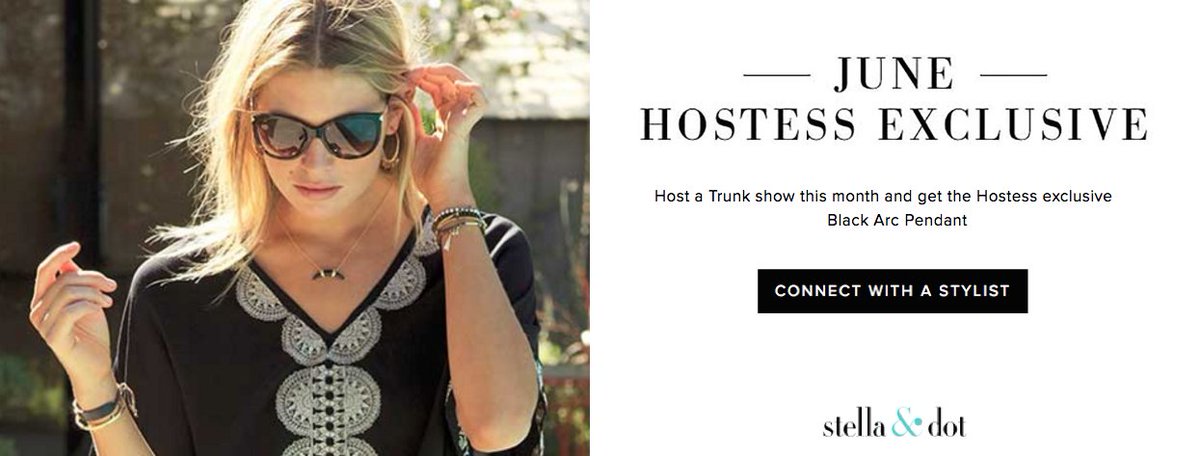 stelladot's tweet photo. HOSTESS EXCLUSIVE!! Host a Trunk show this month &amp; get the Black Arc Pendant! Learn more: https://t.co/QET6gbOyit https://t.co/Z3DOFcNkvM