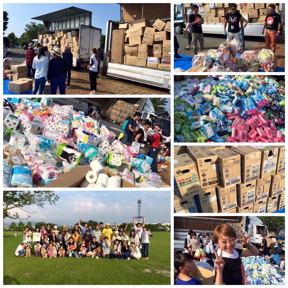 coogee0103's tweet image. #がまだせ熊本 🏃🏻🏃🏻
気温33度を超える今年一番の暑さにもマケズ、#チームカンナ の仲間達は4トン車2台に水やおむつ、トイレットペーパー等の支援物資を積み込み、熊本の公園に着けばテキパキと降ろし並べ笑顔で手渡す😊汗にマミレテ