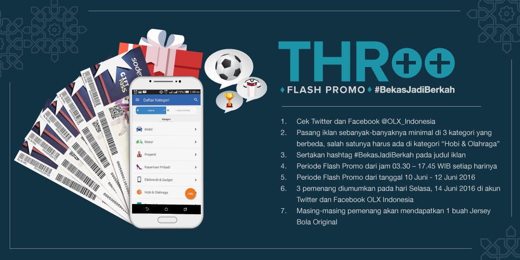 Bonus THR++ #BekasJadiBerkah berupa Jersey Original Euro 2016! Khusus untuk kamu pecinta bola Euro! Yuk Jualan. :)