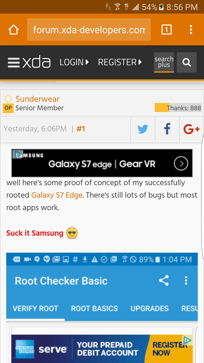 4ducesnverloses's tweet photo. #bootloadergate #galaxys7edge Ding Dong the witch on our phones might be dead! All we need now is the #bootloader https://t.co/Ts84KyOcVR