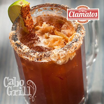 CaboGrillLeon's tweet photo. ¡Hoy pide un Clamato para empezar! Nuestra bebida estrella con cerveza, vodka, almejas, o todas las anteriores. https://t.co/P8MqbznSLf