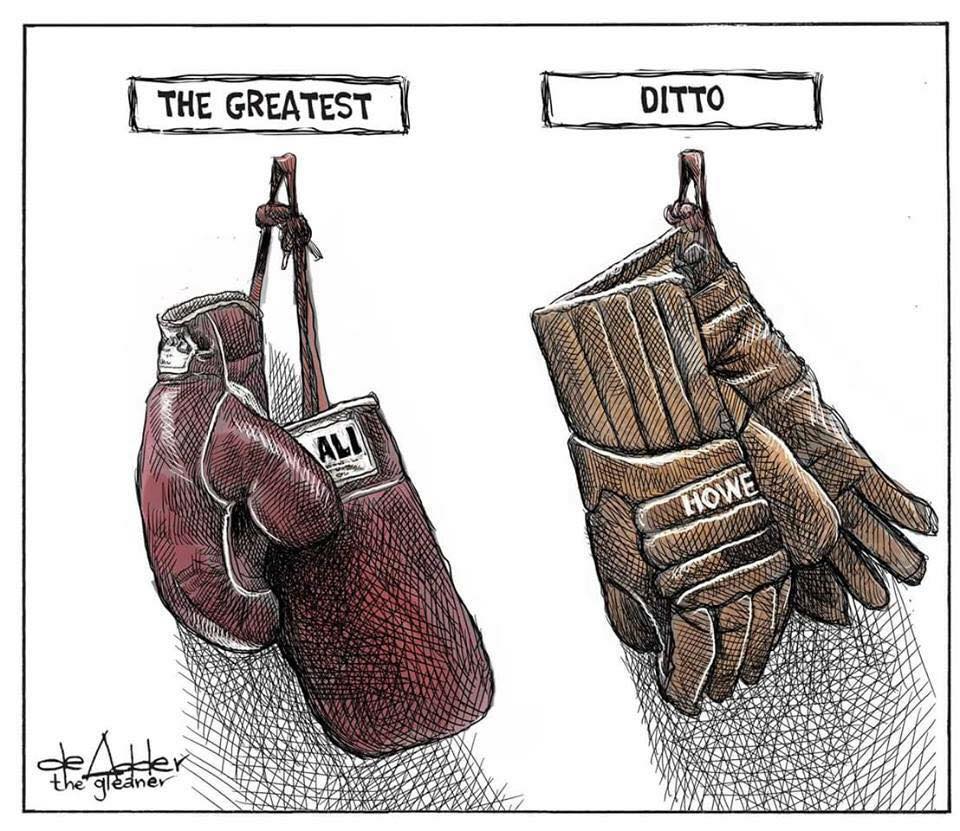 DaveBelyea's tweet photo. Lost a couple legends these past few days. #RIPMuhamadAli #RIPMrHockey https://t.co/0pUbz2fiob