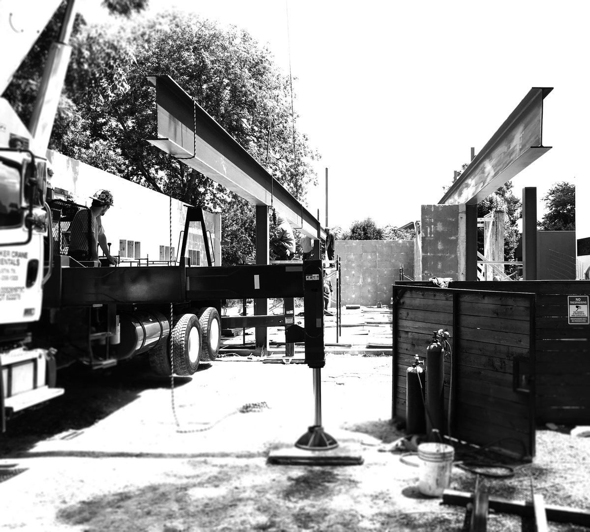 Exciting to see the steel craned in for one of our residential projects! Can you guess the beam weight?