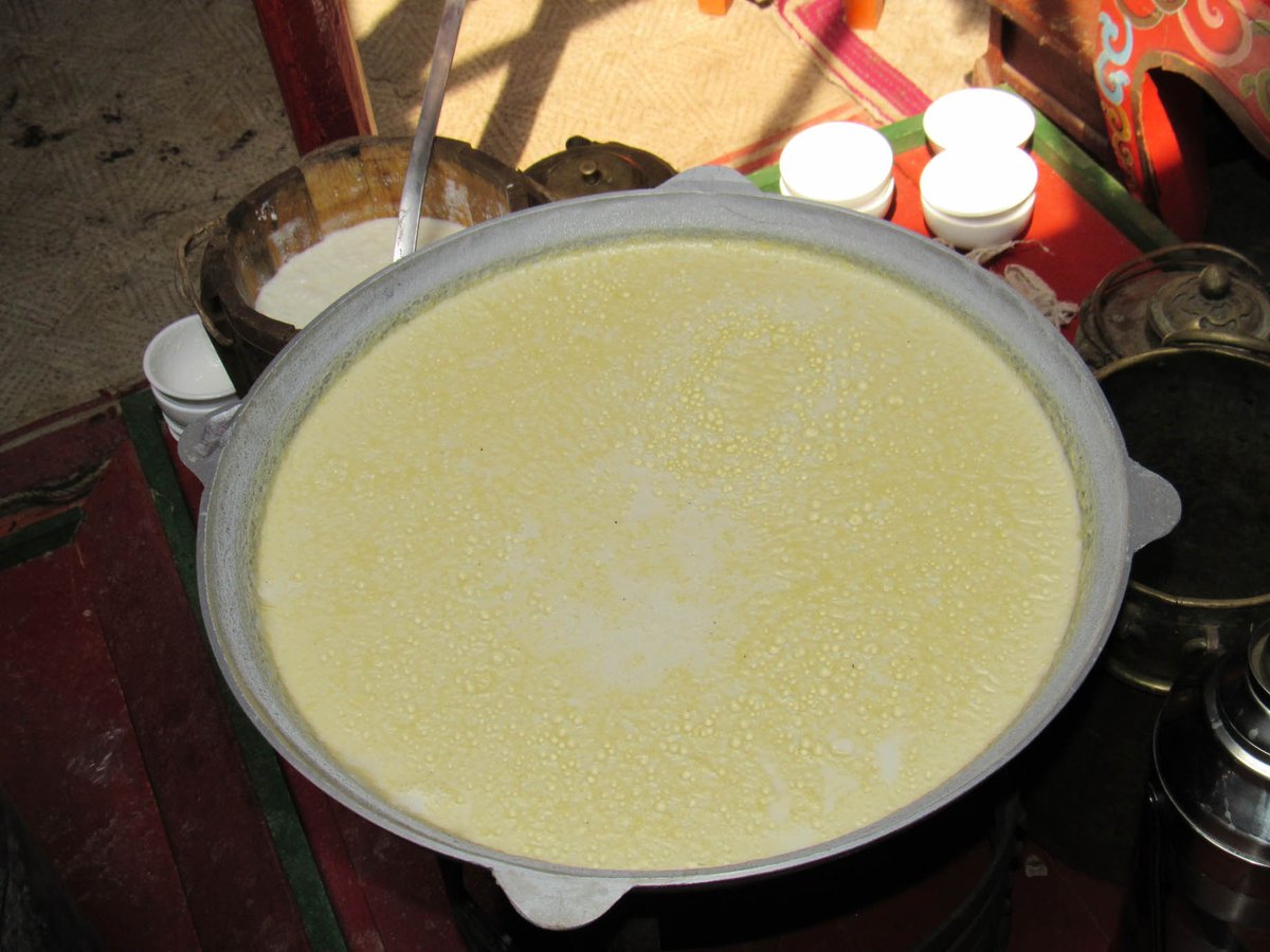 IdreTour's tweet photo. All kinds of dairy are produced by nomads.  The nomadic way of  living is simple and practical. #IdreTour #Mongolia https://t.co/4vVJbTRmo9