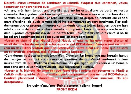 FrontRCDM's tweet photo. COMUNICAT TEMPORADA 15-16. https://t.co/NrfXMSMkkV