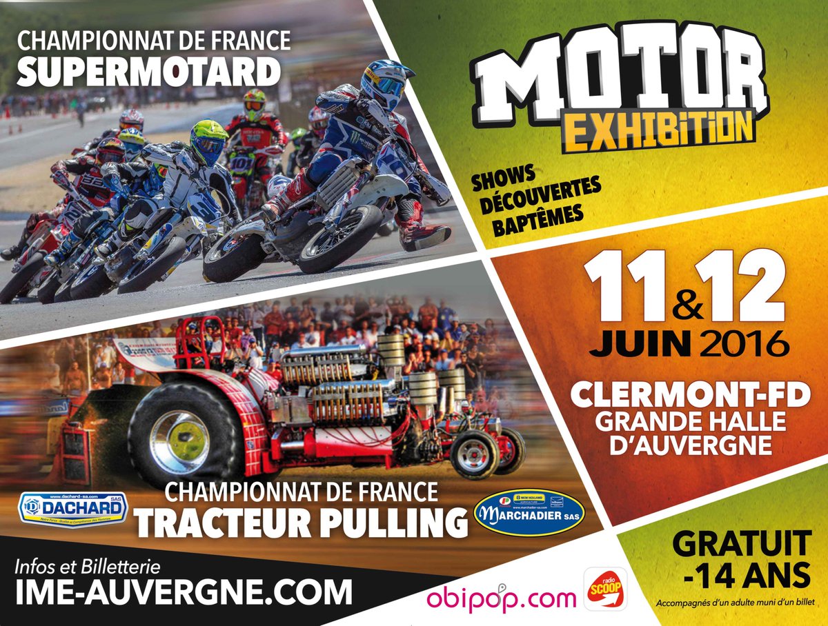 MotorExhibition's tweet photo. Le #MotorExhibition vous attend ! Programme shows, #Supermotard et #TracteurPulling : https://t.co/hzb5u5gA8Y https://t.co/KIooDuYagW