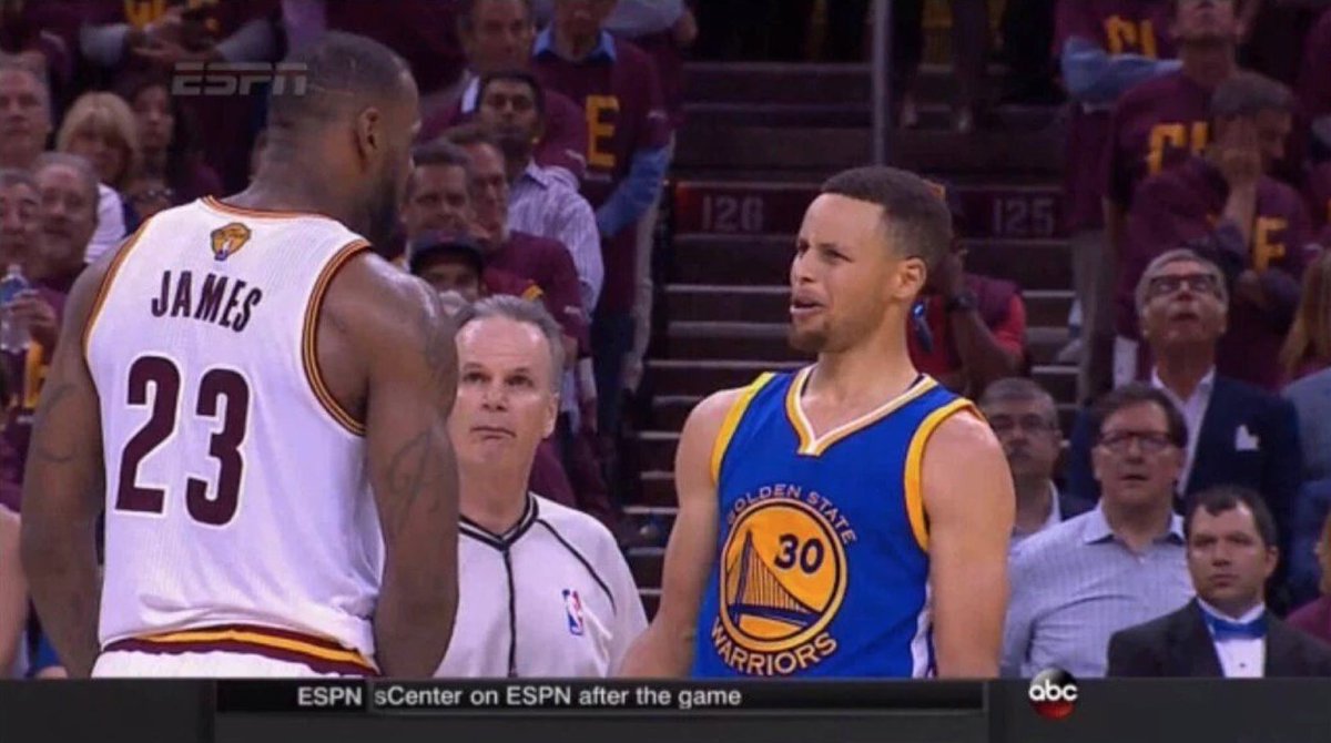 talkhoops's tweet image. “Steph, you guys want to trade for Love now?"