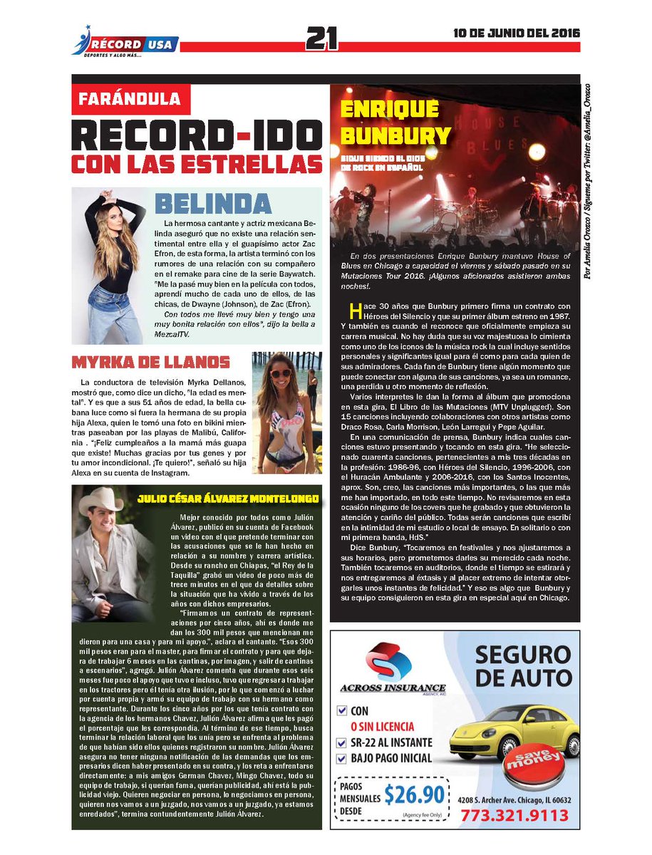bunburyuniverso's tweet photo. Enrique Bunbury / El Díos del Rock en Español. @HOBChicago Periódico #RECORDUSA #MutacionesTour2016. https://t.co/olNUwmjSlC