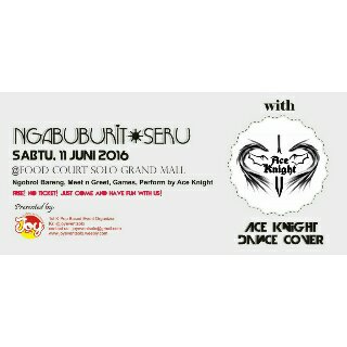Jangan lupa dateng seru2an bareng kita yaa.. Di foodcourt Solo Grand Mall 
Pk. 17.00 - End. 
Don't Miss It ! 💞✋