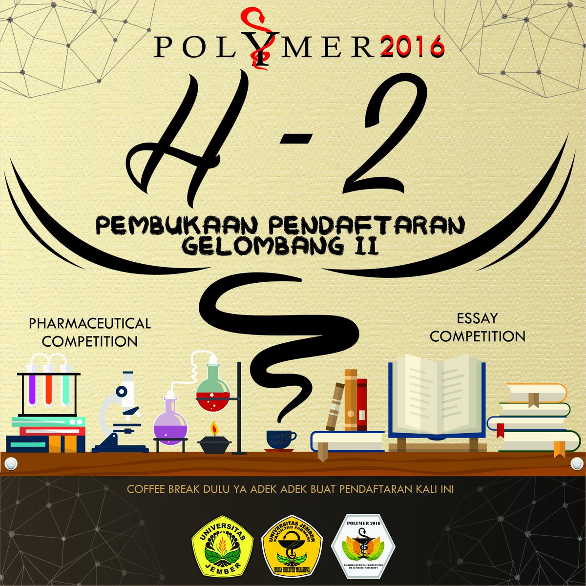 Polymer_ffuj's tweet photo. H-2 Pendaftaran POLYMER gelombang ke 2. ayo daftar di ➡https://t.co/E1CLdwPOZJ , Don't miss it!! https://t.co/l0tFmbFF8U