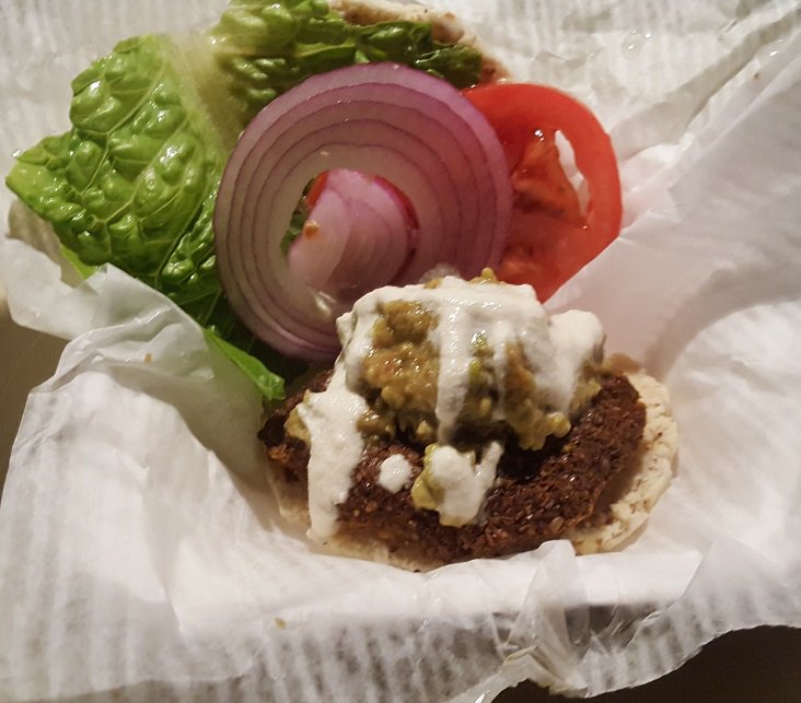 A real, raw, vegan burger.  It has never touched a grill or meat.
Get one tomorrow at the NoHo Farmers Mkt