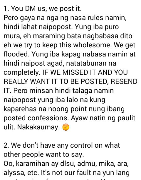 UAAPconfessions's tweet photo. 🔦 Dahil ayaw naming maging patola, we'll just tell you how it works. Please read. 😀 Guidelines na rin 'to: https://t.co/OvJJnJN3wb